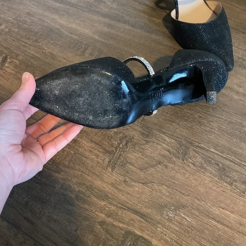 Nina Black Sparkly Heels EUC
